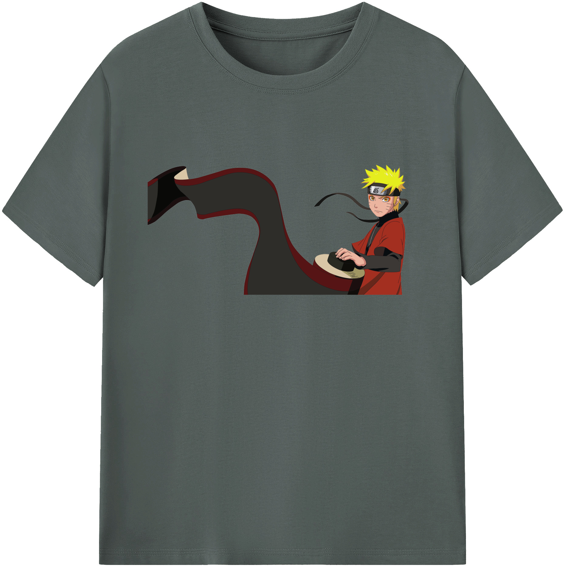 （画像用） NARUTO -ナルト- うずまき ナルト Uzumaki Naruto 綿100％ メンズ半袖Tシャツ｜肌触りやわらか＆通気性
